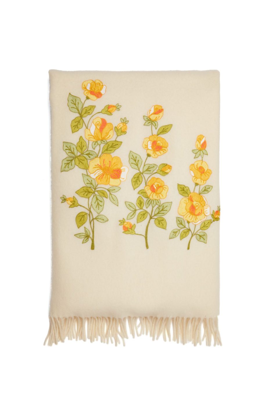 TROW BLANKET C-060 CLIMBING ROSES EMBROIDERED